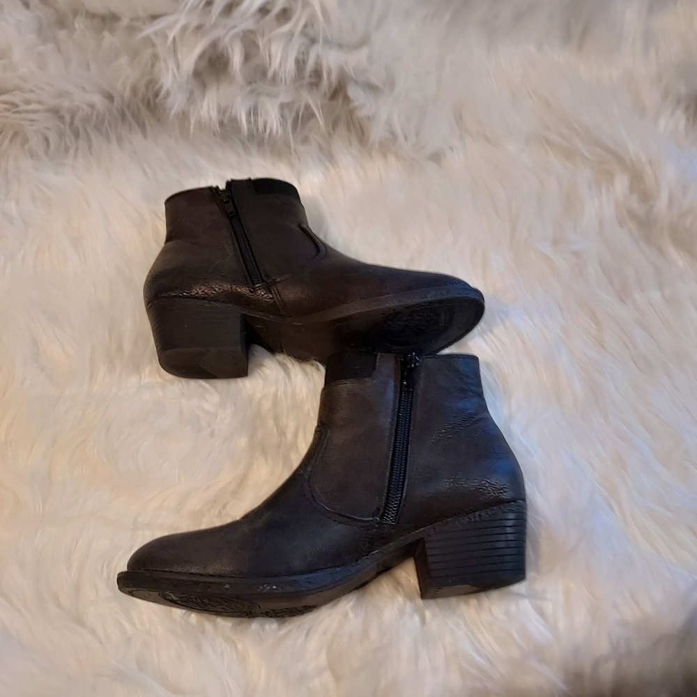 Vintage 7 EIGHT Black ankle booties sz 6M - Picture 5 of 9